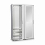 Cuier cu pantofar Adore Porto Maxi, 2 usi cu oglinda, 12 rafturi, capacitate 32 perechi incaltaminte, 120 x 187 x 40 cm