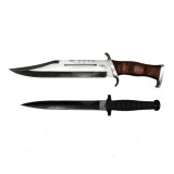 Cumpara ieftin Set Cutit de vanatoare cu doua taisuri si baioneta Rambo, DEPOX&reg;, Teaca inclusa