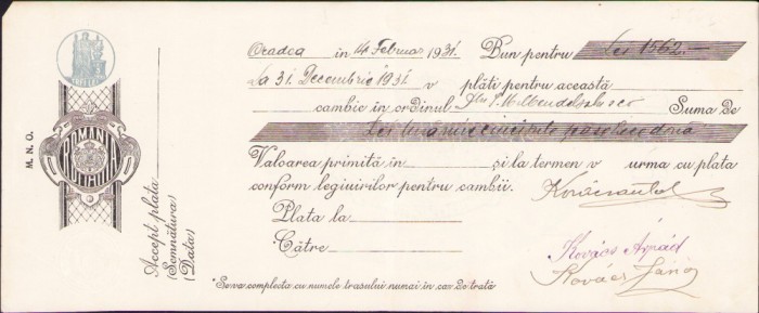 HST A949 Cambie 1931 Oradea comerciant evreu Mendelsohn