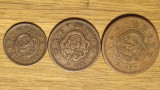 Cumpara ieftin Japonia - set complet de colectie - 1/2 + 1 + 2 sen 1884 1876 1882 - superbe !, Asia