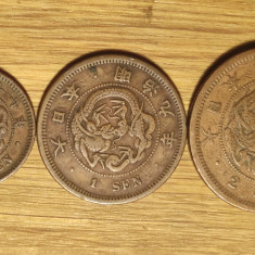 Japonia - set complet de colectie - 1/2 + 1 + 2 sen 1884 1876 1882 - superbe !