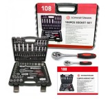 Set de scule Schwartzmann SM-108, 108 piese, Cutie, Crom-vanadiu