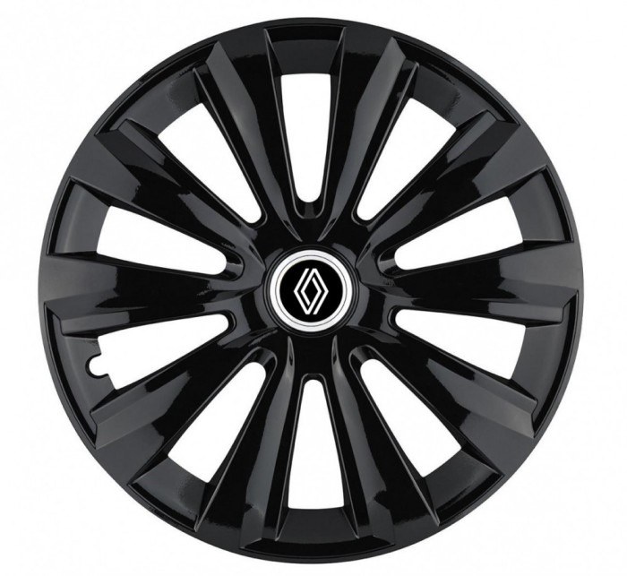 Set 4 Capace Roti Autohelix MSA&reg; potrivite jantelor de 15 inch, pentru Renault Nou model Delta Black
