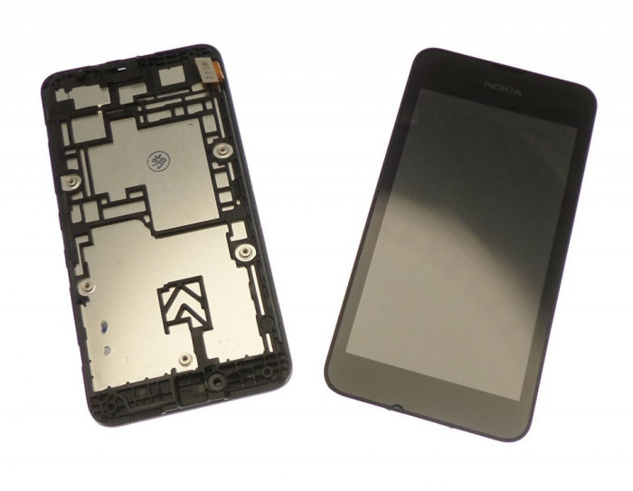 Ansamblu display touchscreen rama Nokia Lumia 530 RM-1017 negru