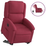 Cumpara ieftin Fotoliu electric rabatabil cu ridicare, rosu vin, catifea