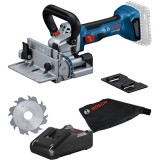 Bosch GFF 18V-22 + GAL 18V-40 - Masina de frezat pentru dibluri plate fara acumulatori Li-Ion 18 V - Ah 22 mm + Incarcator acumulatori