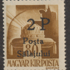 Ardealul de Nord 1945 Posta Salajului timbru 2P pe 80f reprint matrita originala