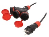 Prelungitor alimentare 3x2,5mm2 3 prize 40m 16A KEL, negru