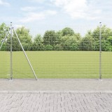 VidaXL Gard din s&acirc;rmă sudată cu 13 st&acirc;lpi flanșați 1.5x25 m Oțel galvanizat