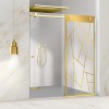 Paravan dus cu usa glisanta Glissando Gold, model Atlas auriu, sticla clara securizata, pentru nisa cu latime intre 122-140x205 cm, Leroy Glass