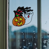 Halloween decorare fereastră - dovleac și fantomă