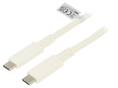 Cablu USB-C 4.0 Alb 0,8m 40Gbps foto