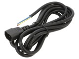 Cablu AKYGA 3m 3x1mm IEC C14 tată 10A 250V negru PVC