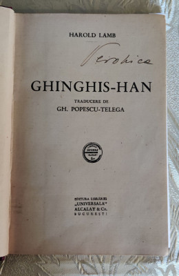 Harold Lamb - Ghinghis-Han (1934) Ed. Alcalay foto