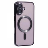 Husa compatibila cu IPhone 16 Plus, ALC MOBILE, pentru telefon mobil cu protectie pentru camera, Tehnologie MagSafe, rezistenta la socuri, contur Negr