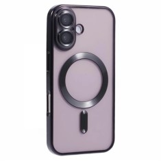 Husa compatibila cu IPhone 16, ALC MOBILE, pentru telefon mobil cu protectie pentru camera, Tehnologie MagSafe, rezistenta la socuri, contur Negru foto