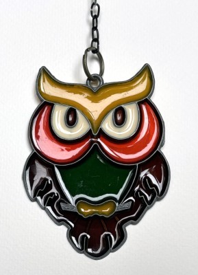 Bufnita (tip 2) - ornament de Craciun, decoratiune din plexiglas tip vitraliu foto