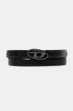 Diesel curea de piele OVAL D LOGO B-1DR STRASS 20 culoarea negru, X09972.P6958
