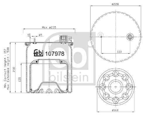 FEBI BILSTEIN 107978 Burduf, suspensie pneumatica