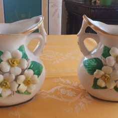 Set doua vase, vaze flori ceramica Anglia, APLICATI UNICAT,set englezesc