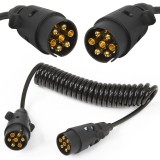 Cumpara ieftin Prelungitor spiral pentru remorcă Mar-Pol 3 m, 7 pini, 12V, cu 2 mufe masculine pentru conexiune sigură