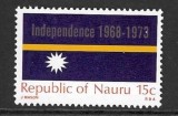 Nauru 1973 - Independenta, steagul, neuzata