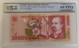 100000 lei 1998 PCGS69 Top Pop UNC bancnota gradata