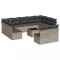 Set canapele de gradina cu perne, 12piese gri deschis poliratan