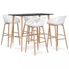 VidaXL Set mobilier de bar, 5 piese, negru și alb