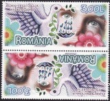 Romania 2009 - Ziua Non violentei Tete-beche neuzat(z), Nestampilat