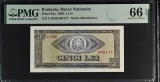 5 lei 1966 PMG66 UNC bancnota gradata
