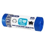 Saci menajeri pentru colectarea selectiva, hartie-carton, 60l, 20buc albastru OTI / OTI021490