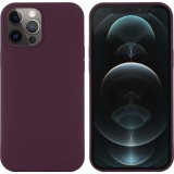 Husa din silicon compatibila cu iPhone 13 Pro cu protectie la camera,silk touch, interior din catifea, Rosu inchis