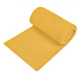 Pătură Dublă Fleece Mustar 220x240cm Poliester Moale Călduroasă Dormitor Living Decorativă