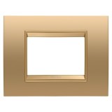 Rama Gewiss Chorus Lux GW16203XG, 3 module, auriu, pentru priza / intrerupator