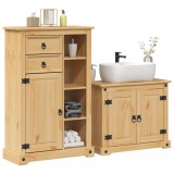 vidaXL Set mobilier de baie &bdquo;Corona&rdquo;, 2 piese, lemn masiv de pin