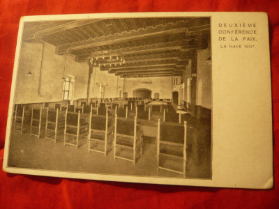 Ilustrata - Sala pt aIIa Conferinta de Pace 1907 La Haye Paris foto