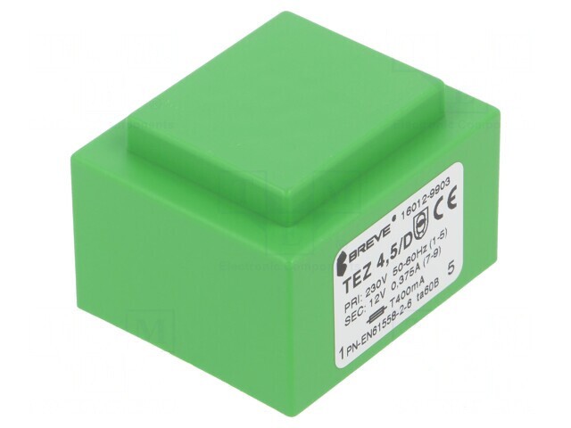 Transformator &icirc;ncapsulat 4,5VA 230V 12V PCB