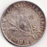 Moneda Argint Franta - 2 Francs 1917, Europa