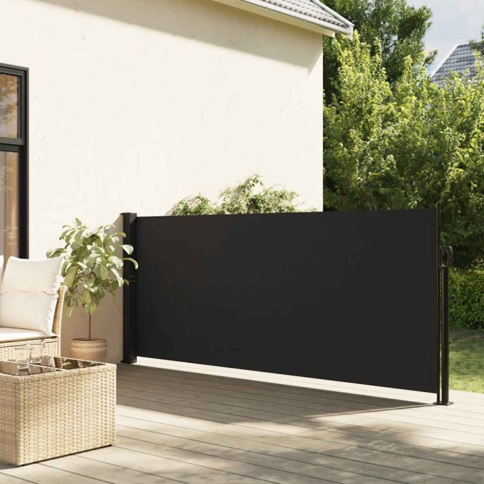 Copertină laterală retractabilă, negru, 117x300 cm