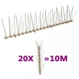 VidaXL Set bandă cu țepi antipăsări cu 5 r&acirc;nduri 20 buc. plastic 10 m
