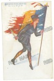 505 - FLAG and NATIONAL ANTHEM, Romania - old postcard - unused, Necirculata, Printata