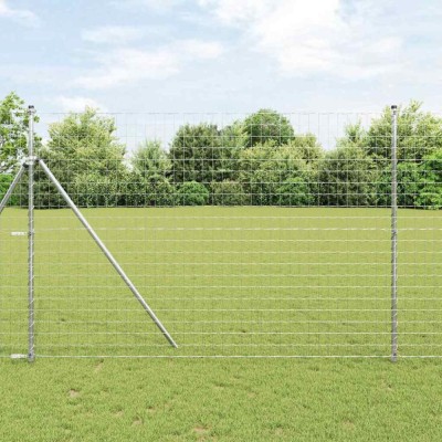 &amp;Icirc;ngrădire cu st&amp;acirc;lpi Argintiu 1.5 x 10 m Oțel foto
