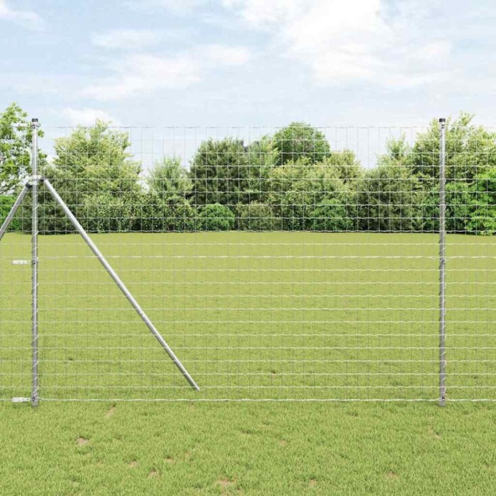 &Icirc;ngrădire cu st&acirc;lpi Argintiu 1.5 x 10 m Oțel