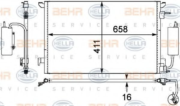 Condensator / Radiator aer conditionat OPEL VECTRA C GTS (2002 - 2016) HELLA 8FC 351 302-531