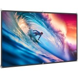 HOMCOM Ecran Proiector 100 Inch 4K/8K HD Format 16:9, Reglabil Manual, Lavabil, Unghi Vizualizare 160&deg;, pentru Acasă, Cinema, Birou, Alb | Aosom Roman