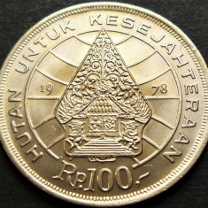 Moneda exotica 100 RUPII (Rupiah) - INDONESIA, anul 1978 *cod 863 B = UNC