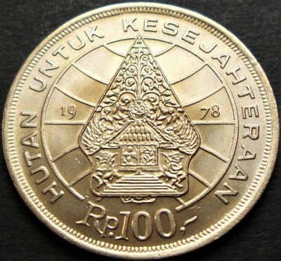 Moneda exotica 100 RUPII (Rupiah) - INDONESIA, anul 1978 *cod 863 B = UNC foto