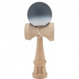 Kendama X Originala, Profesionala , din Lemn, Rubber Grip, 18 cm, Alb/Negru