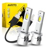 Set 2 becuri LED H1, Auxito&reg;, Canbus, lumina alb-rece, 20000 lumeni, cu ventilator integrat